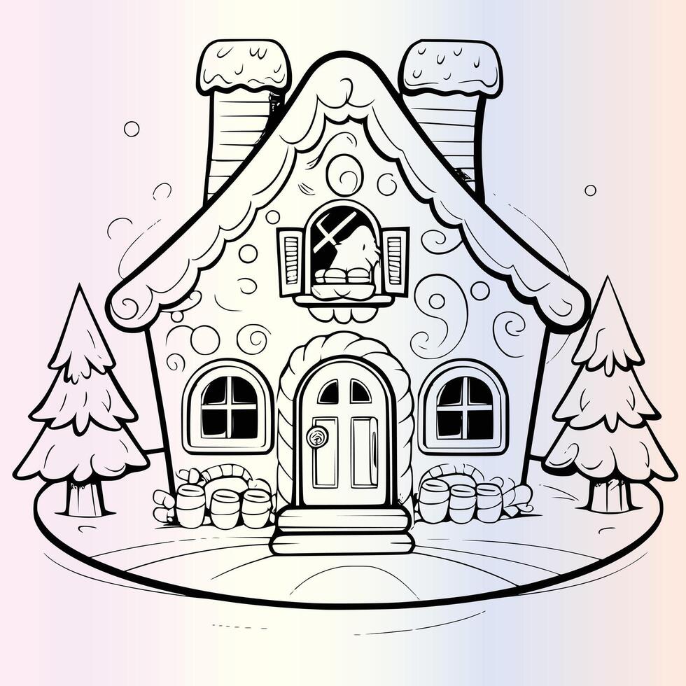 Yummy and Fun Gingerbread Coloring Adventure vector