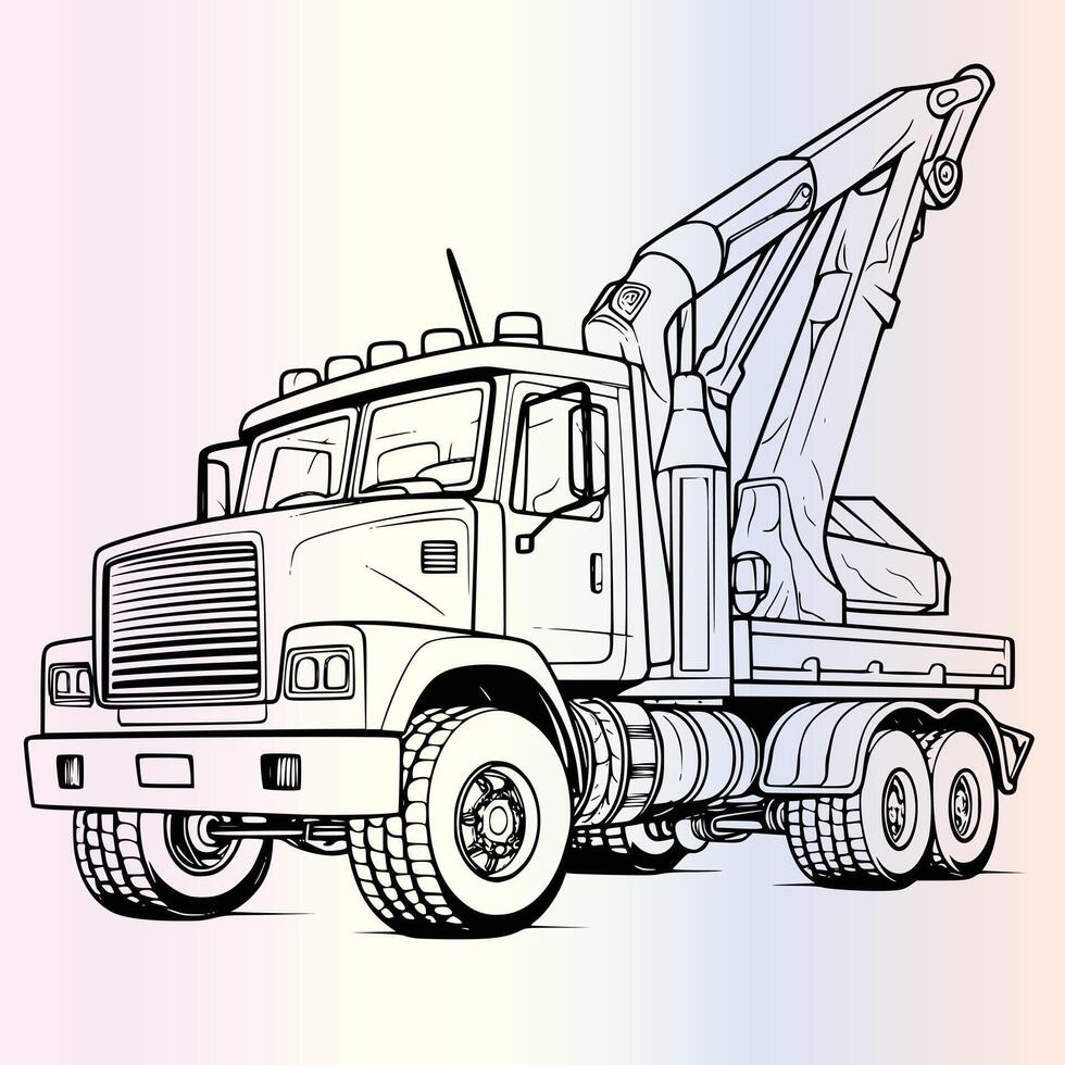 Build and Haul Engineering Vehicles to Color vector