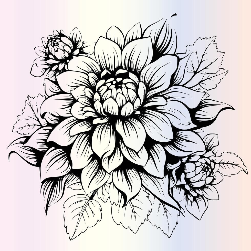 Springtime Blooms Color the Flowers vector