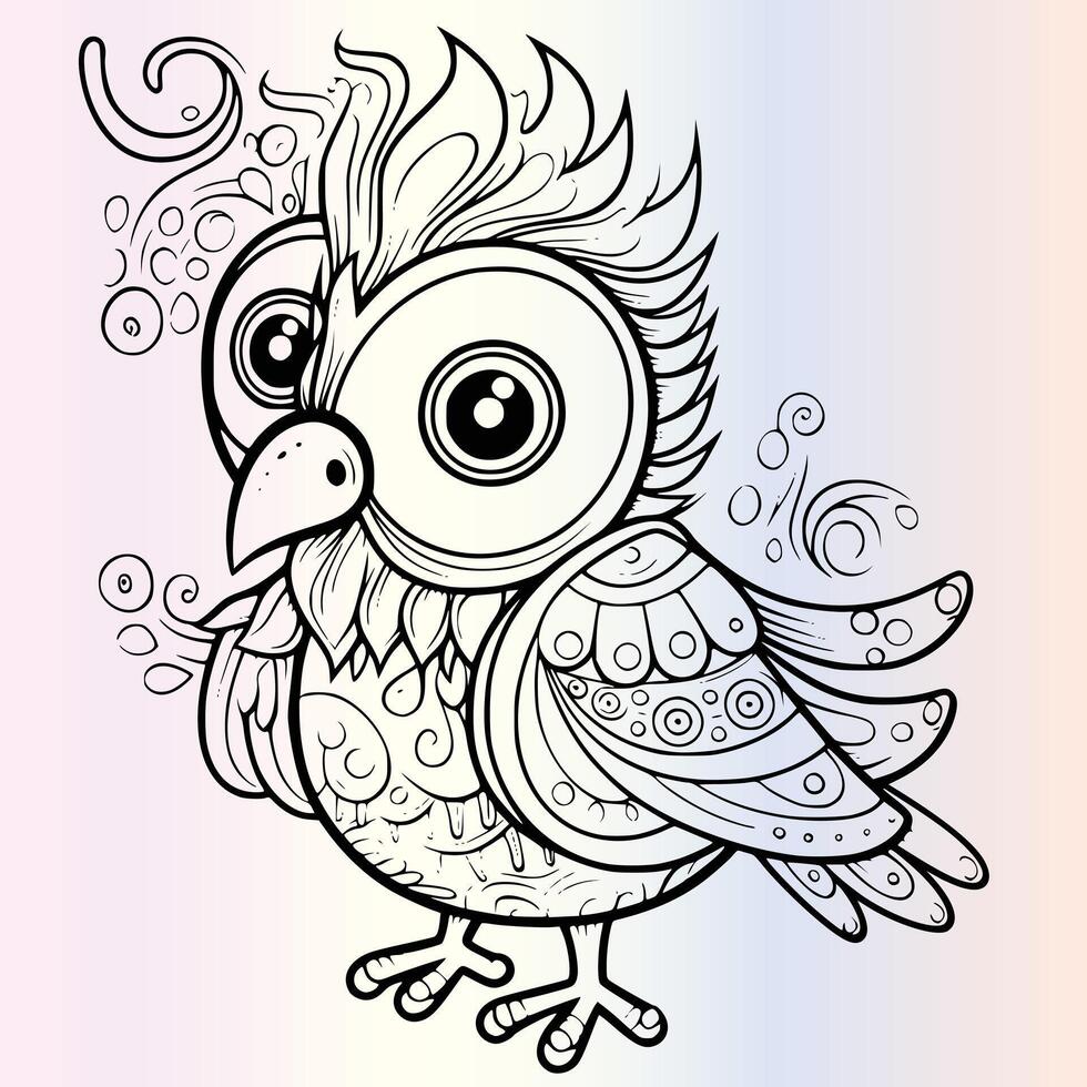 Feathered Fun Funny Birds to Color vector