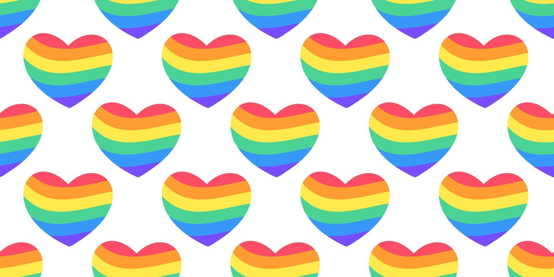 LGBTQ seamless pattern with hearts vector