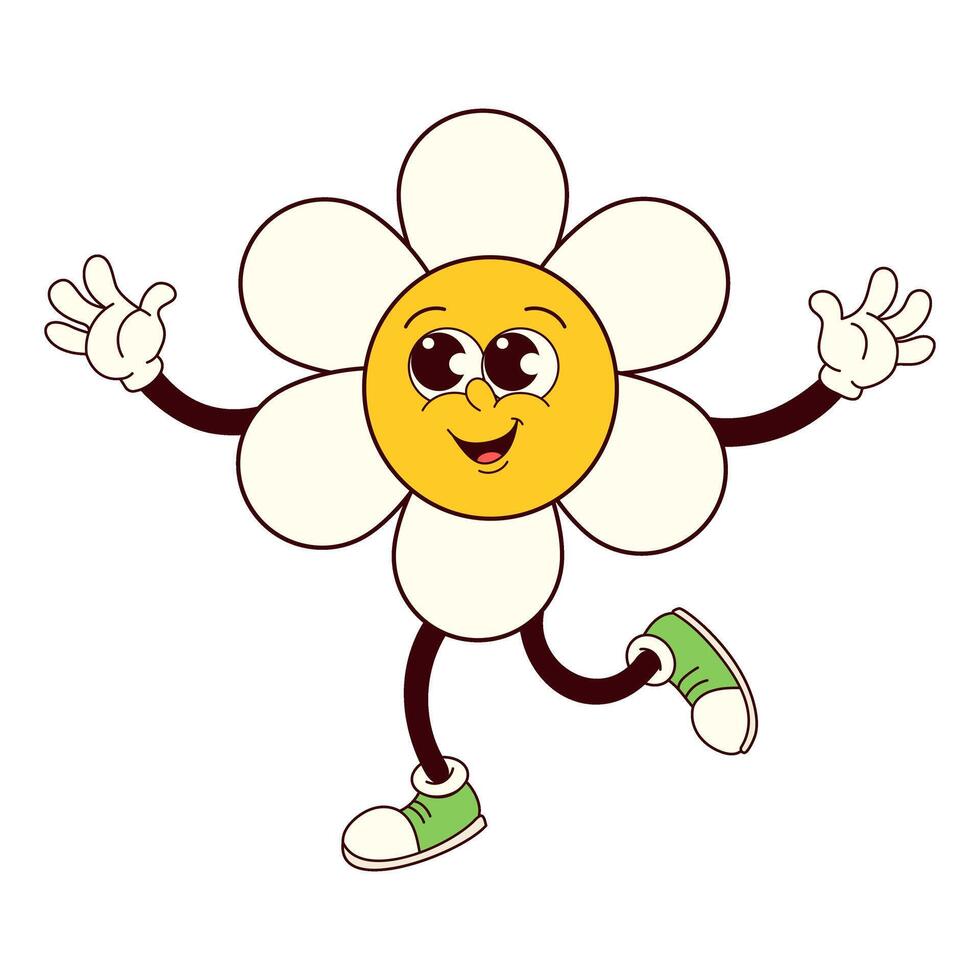 Groovy Daisy Delight A Vibrant Floral Fantasy vector