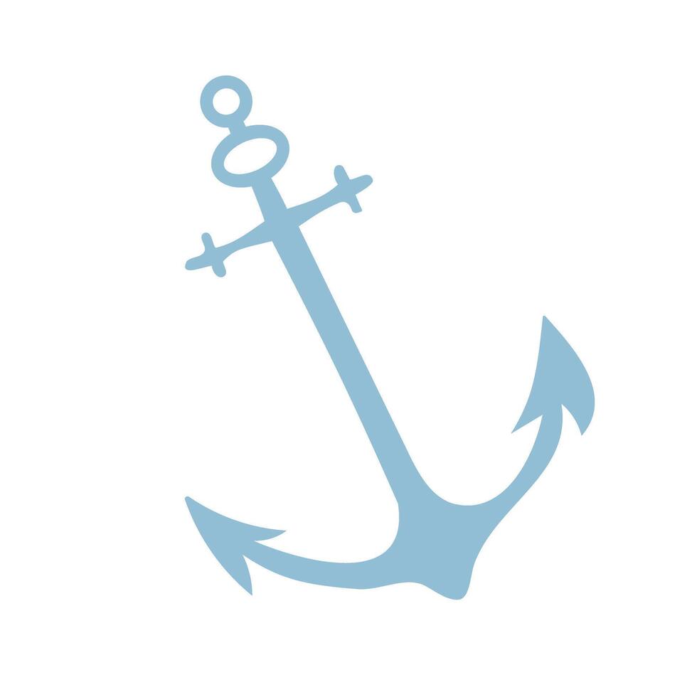 A blue anchor with a white background. The anchor is the main focus of the image. The blue color of the anchor gives a sense of calmness and stability vector
