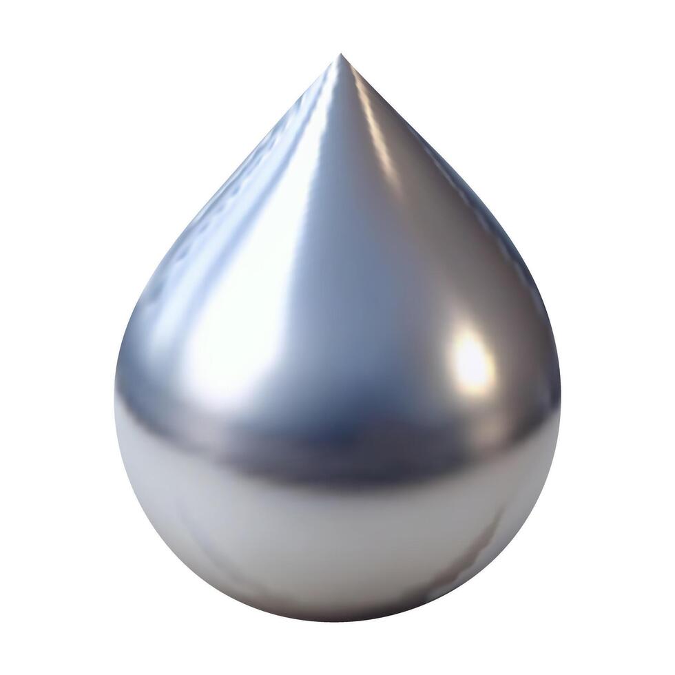 3d drop chrome metal. Y2K style vector