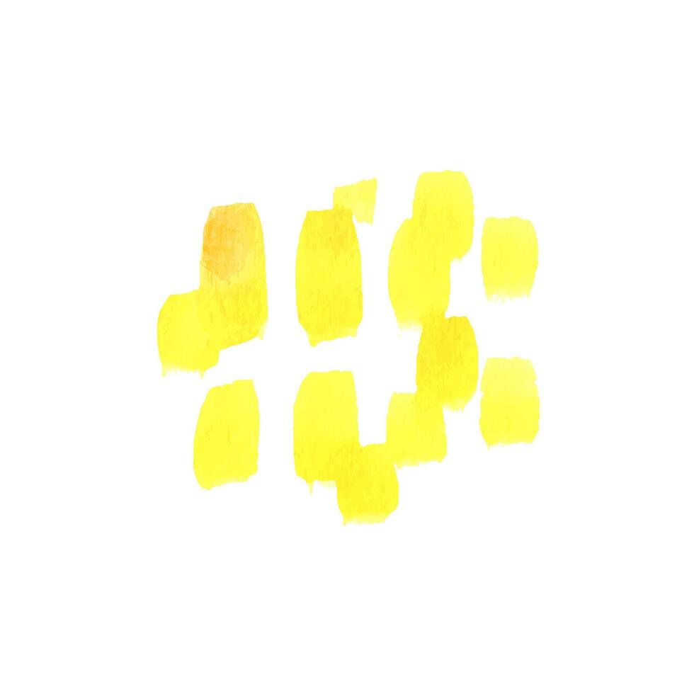 Yellow square brush strokes for decoration, background, nautical, beach and summer decor. Watercolor illustration, hand drawn. Isolated object on a white background vector