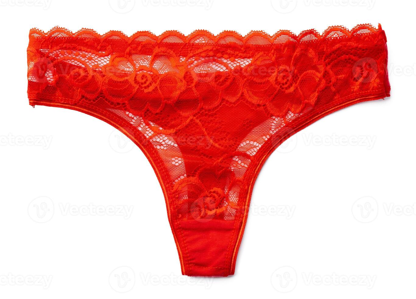 Women's string lace panties on a white background photo