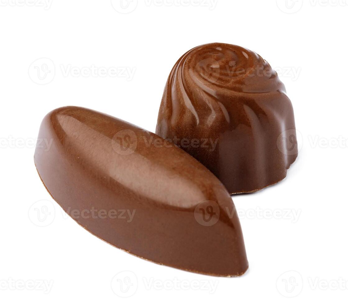Chocolate sweets on a white background photo