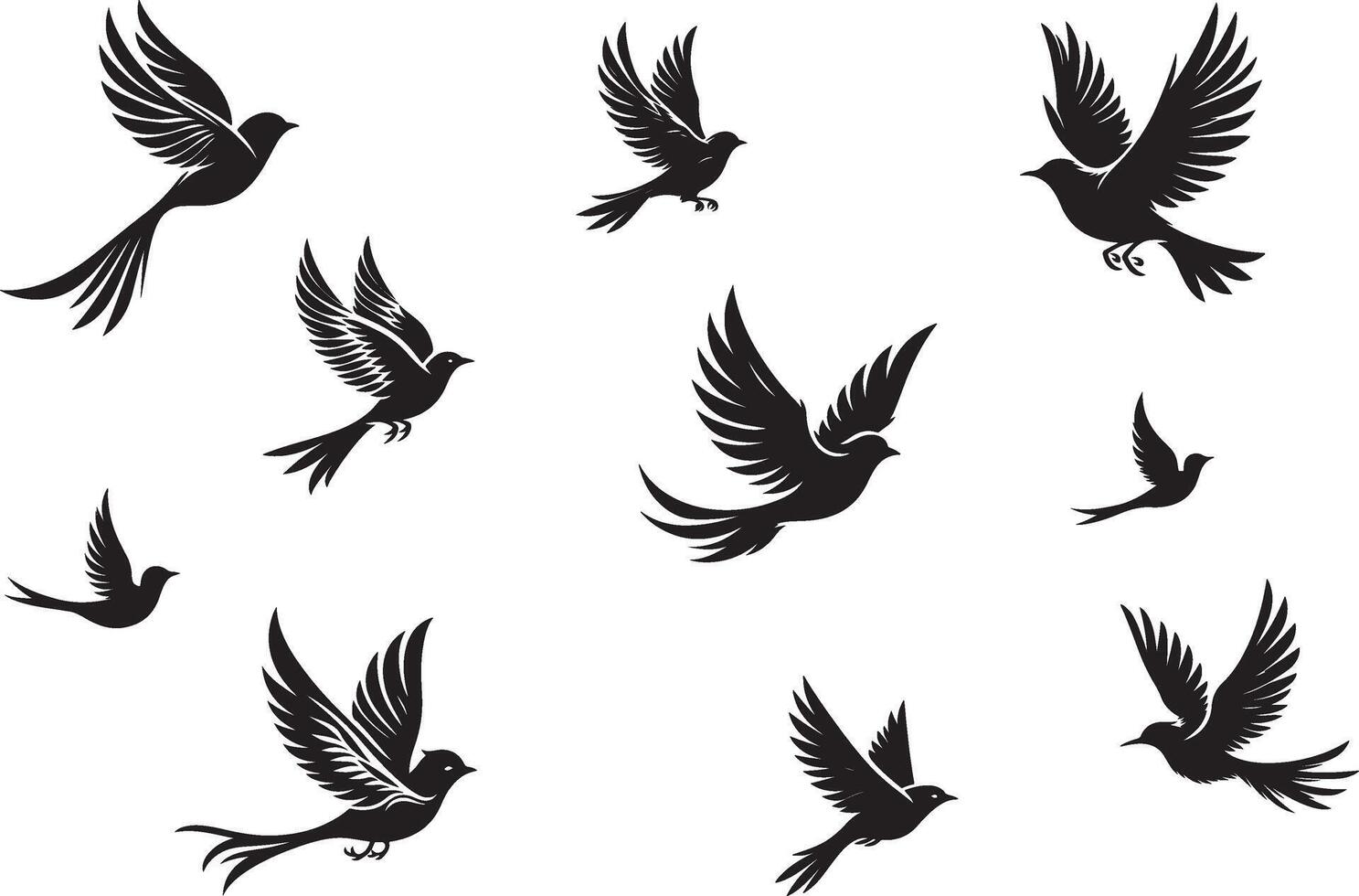 Flying bird group silhouette illustration eps 10 vector