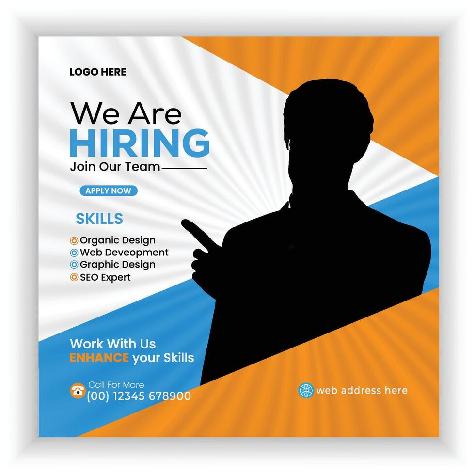 We Are Hiring Social Media Job Post Banner Template vector