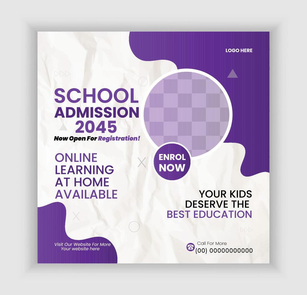 Back to school social media post banner template vector