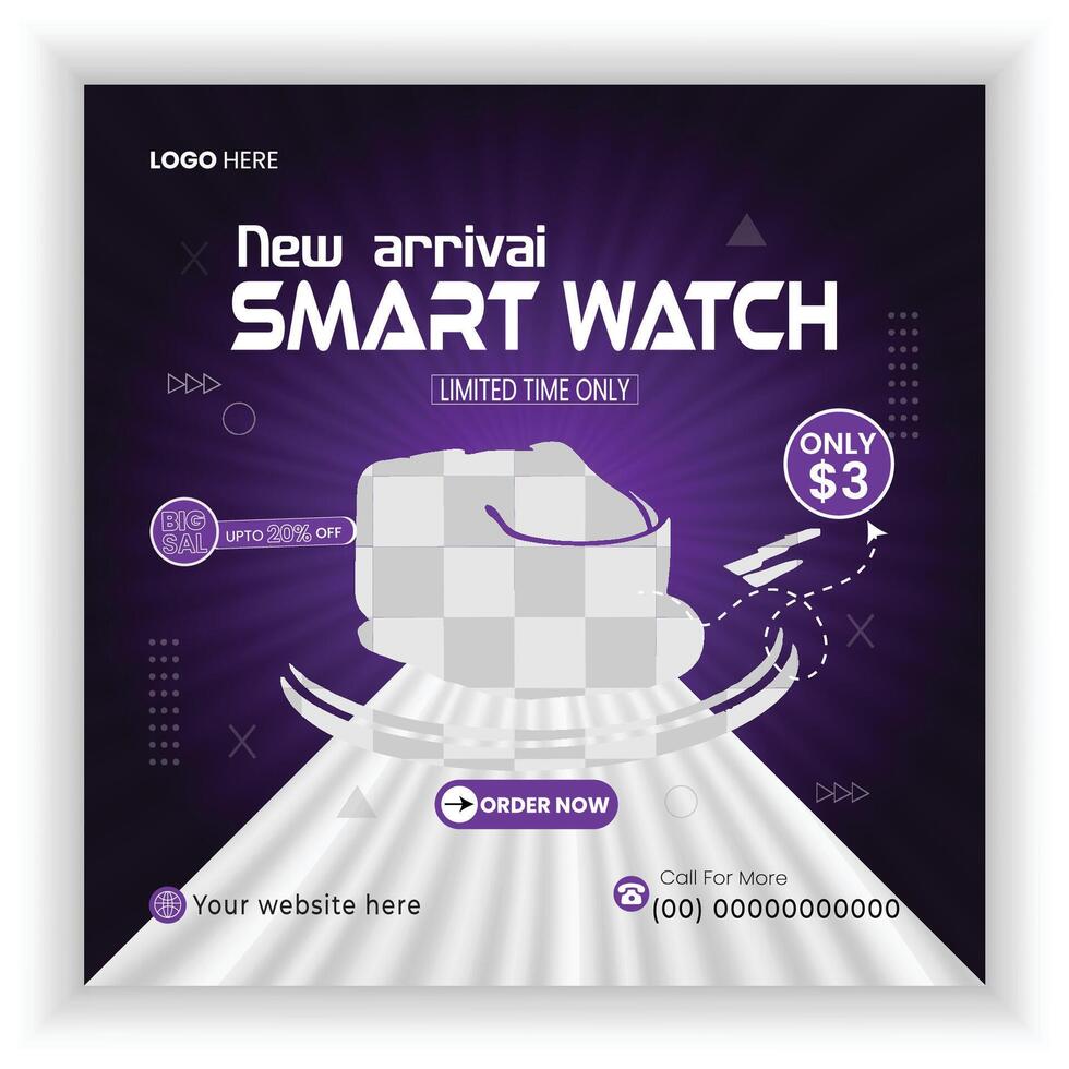 watch advertises a smart watch sale vector