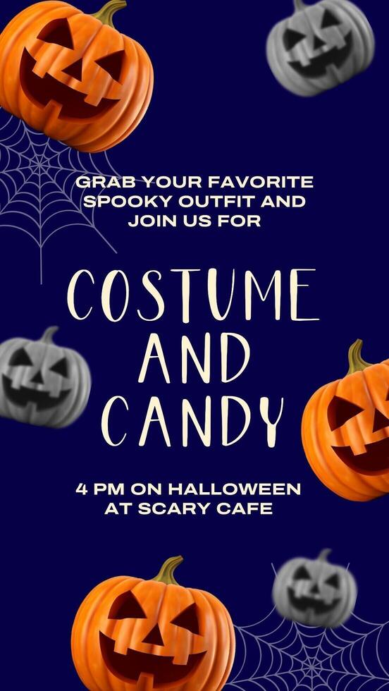 invitation halloween party for instagram story template