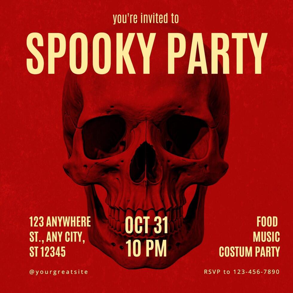 halloween social media instagram post for invitation template