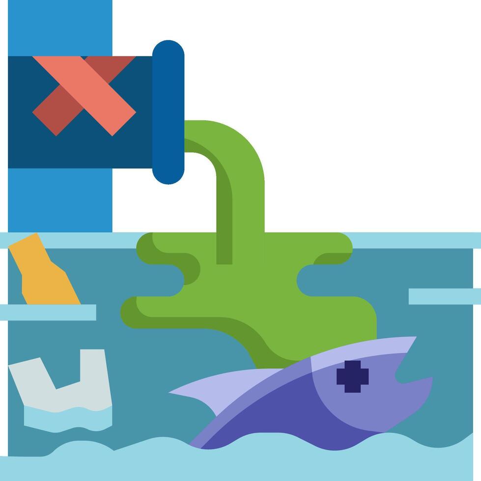 water pollution illustration design vector