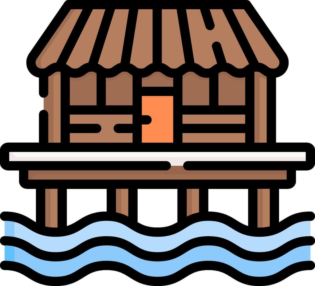 beach house illustration design vector