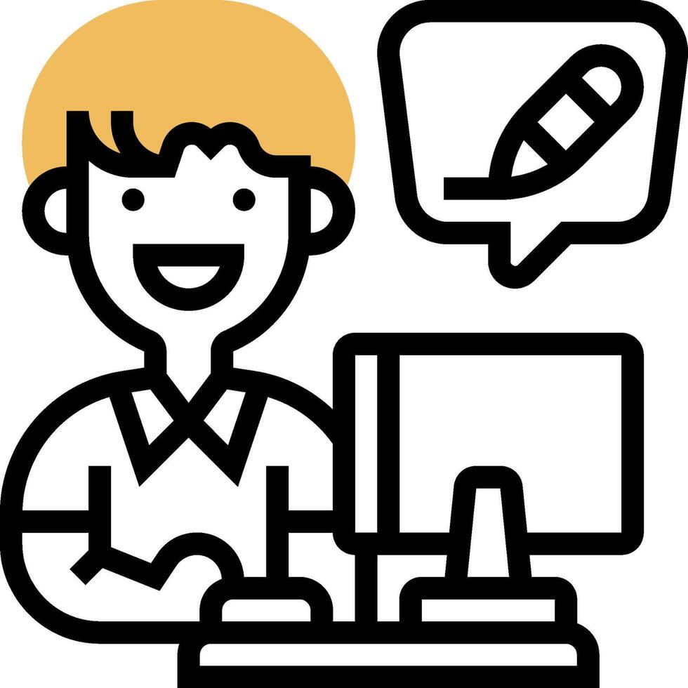 writer illustration design vector