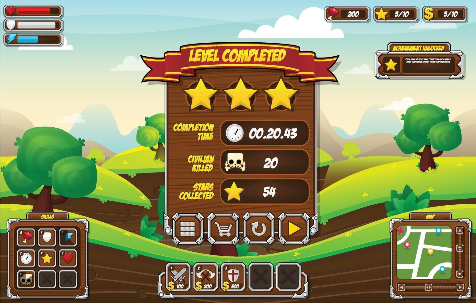Fantasy RPG Medieval Game User Interface vector