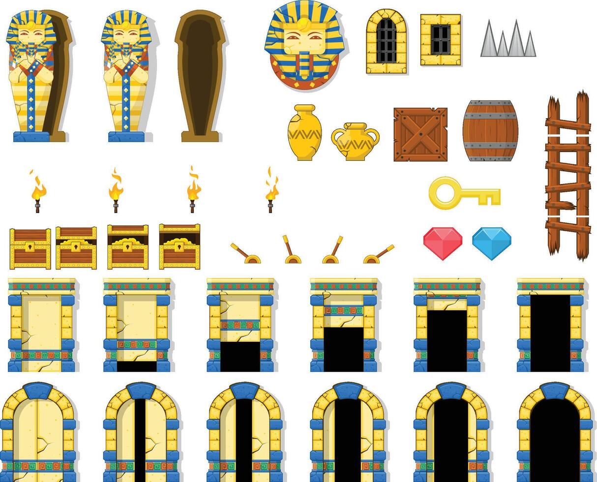 Pyramid Egypt Ancient Game Objects Sprite vector