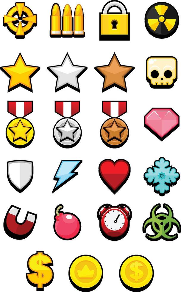 Action Game Sprite Icon Pack vector