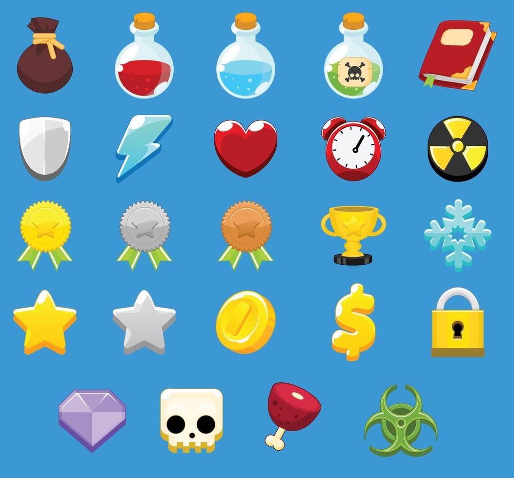 Fantasy Game UI Icon Pack vector