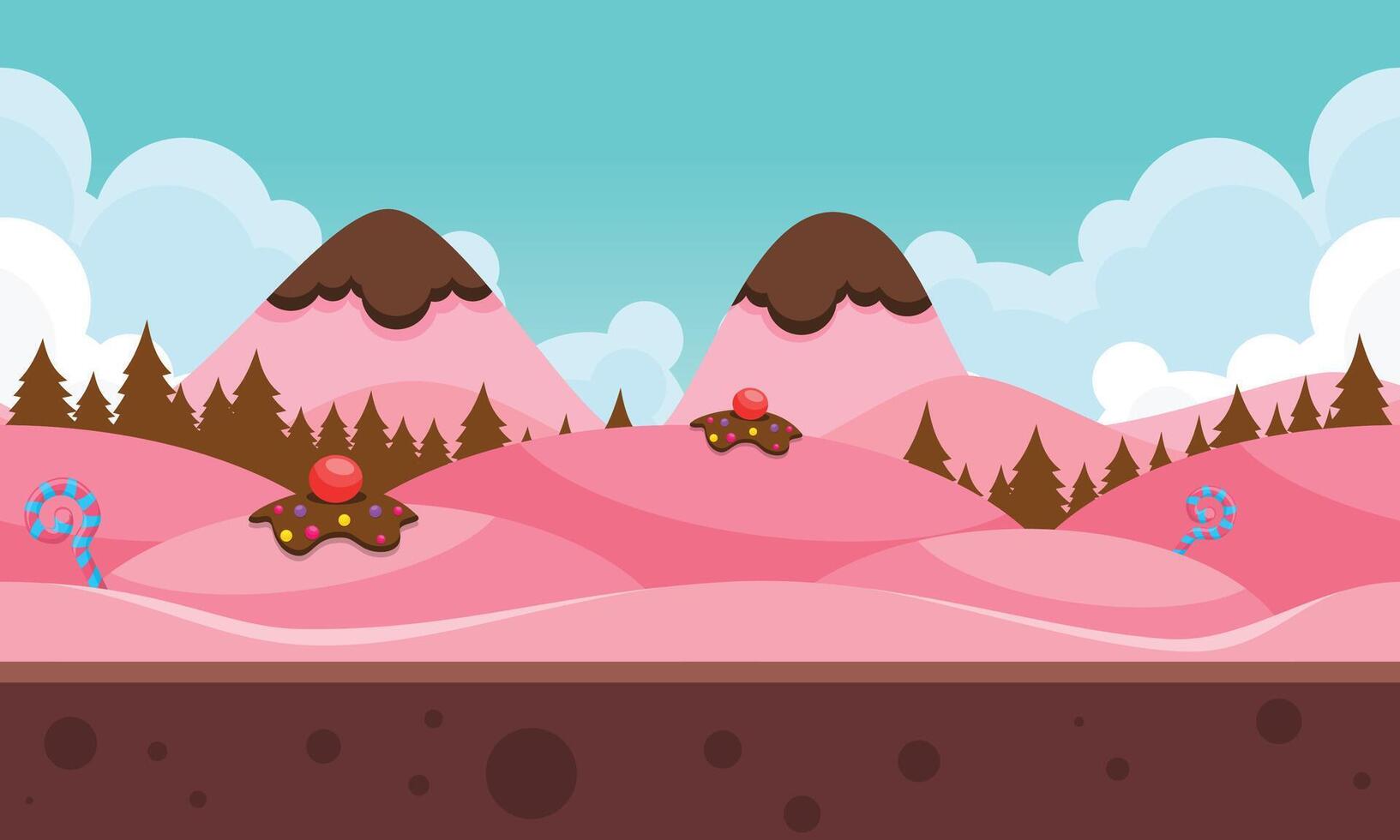 Pink Mountain Cake Game Background vector