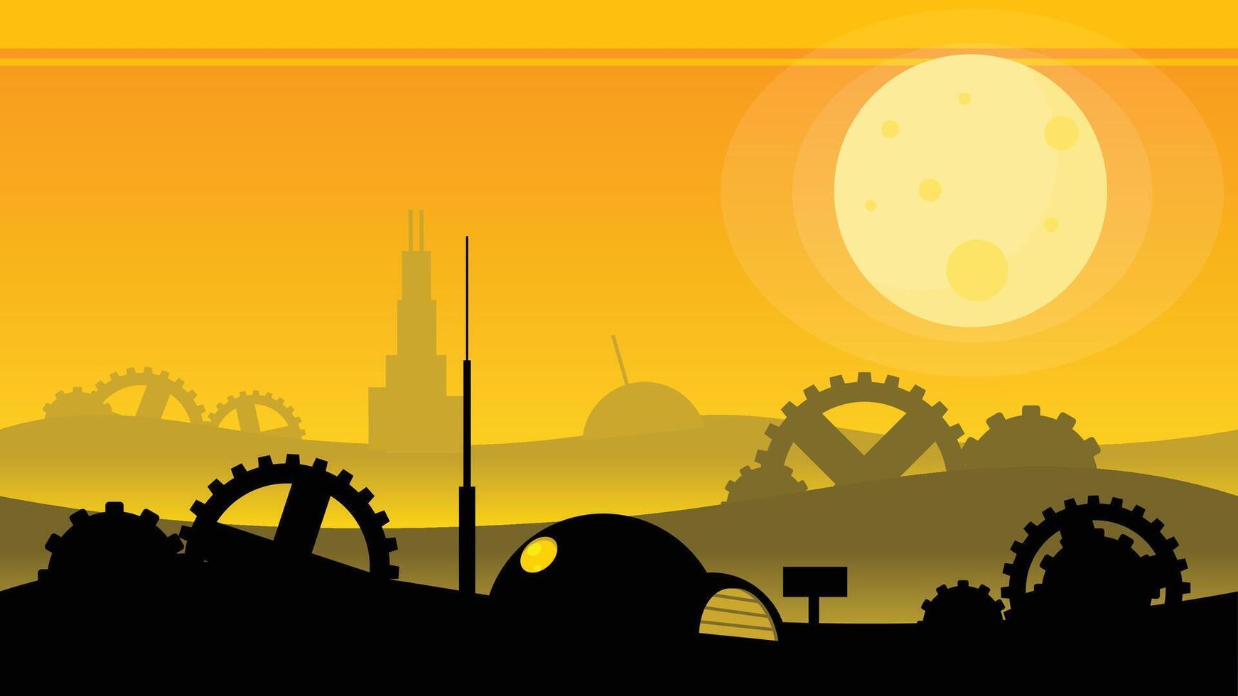 Steam punk Machine Factory Game Background vector
