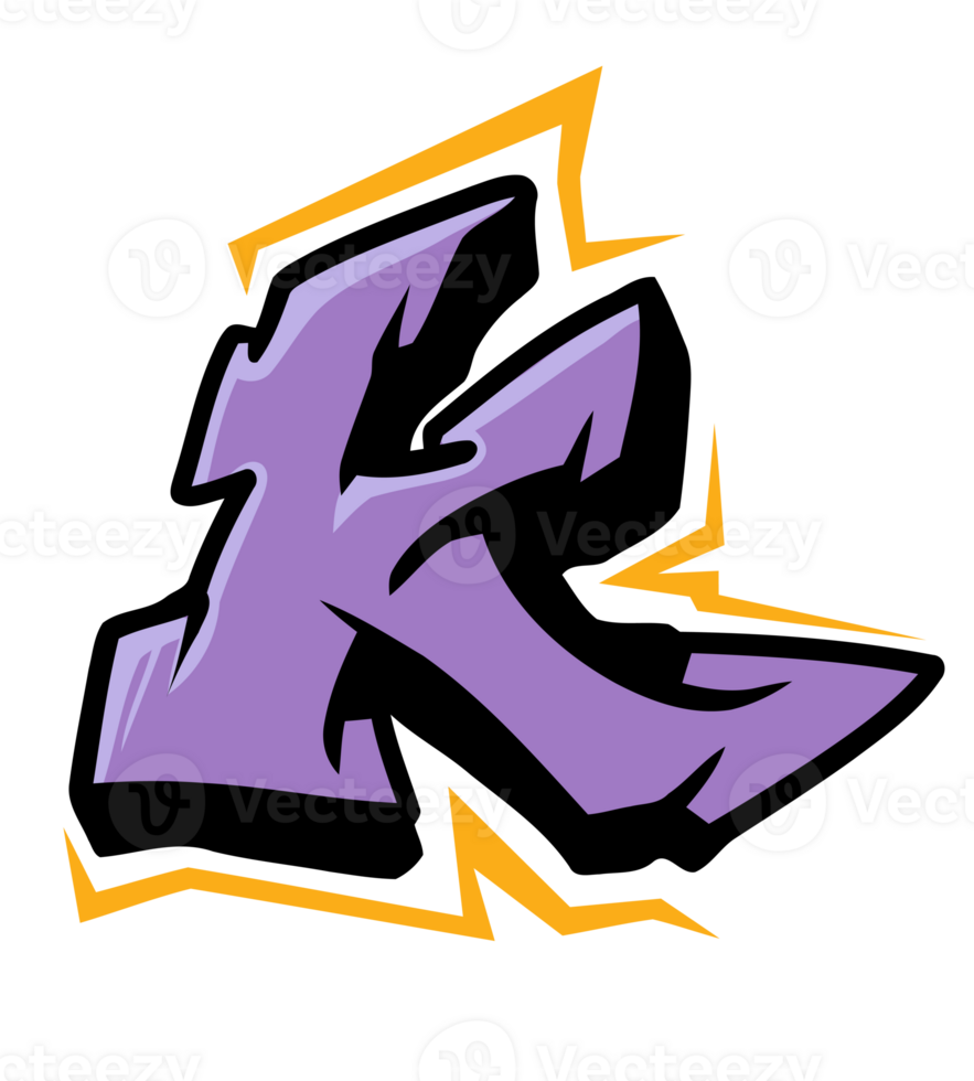 K Font Graffiti Hip-Hop Typography png