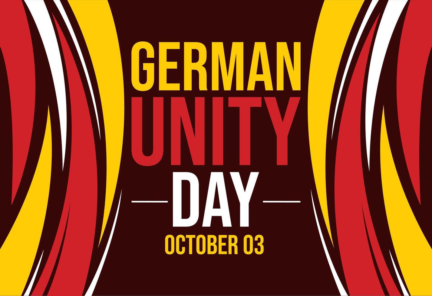 October 3 is celebrated as German unity day every year in Germany, with a colorful patriotic background design. vector