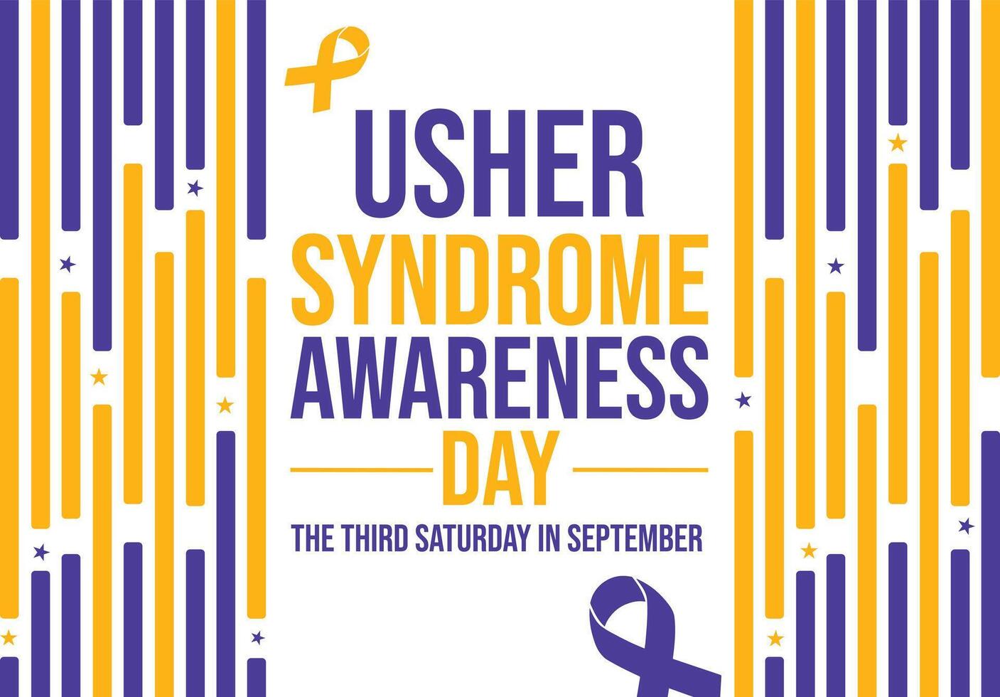 The third Saturday of September is observed to spread awareness about deafblindness disease. Usher Syndrome Awareness Day background design vector