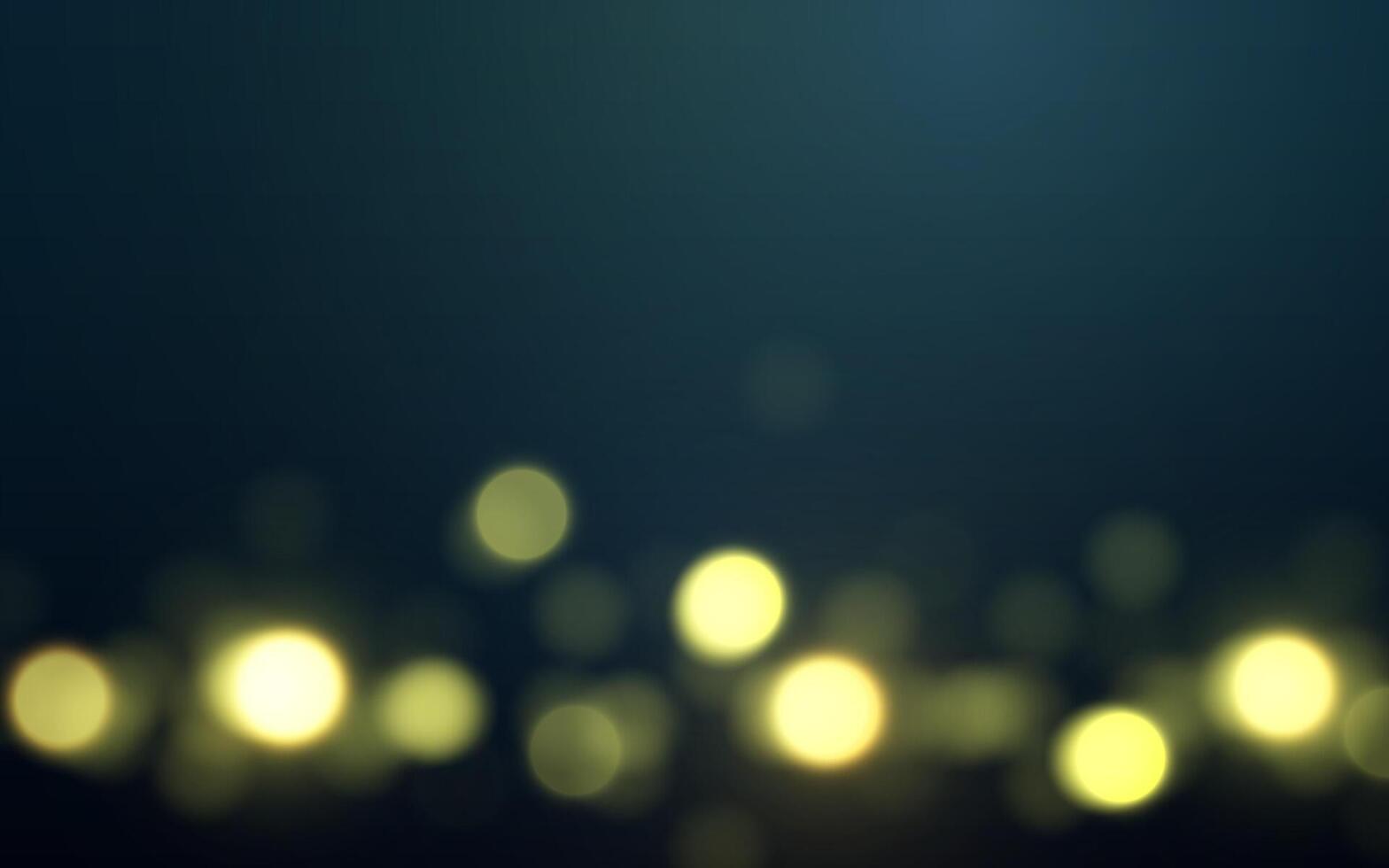 Golden Glow in the Dark Background. Midnight Bokeh Lights, Background decoration vector