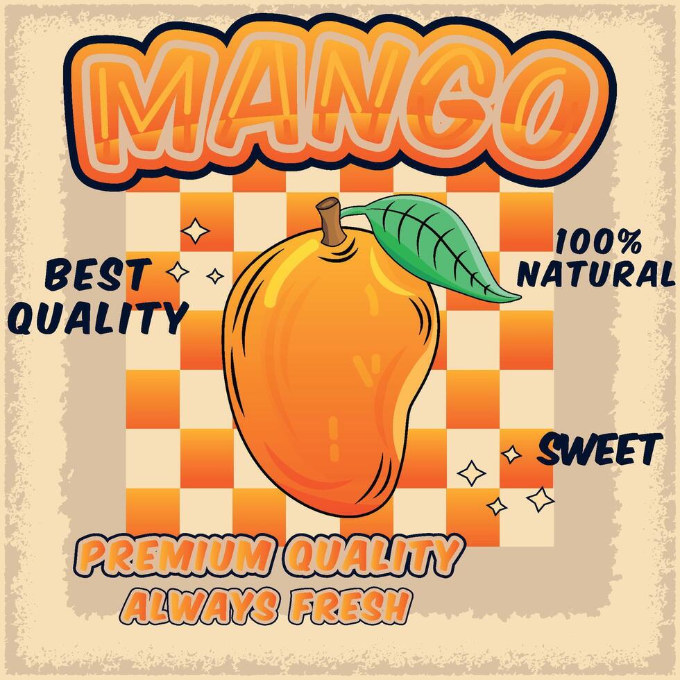 Mangon with orange vintage design style vector
