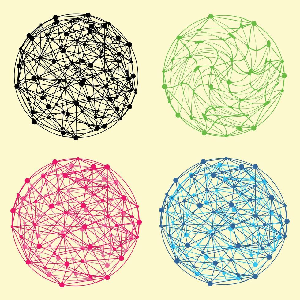 Retrofuturistic geometry design elements vector