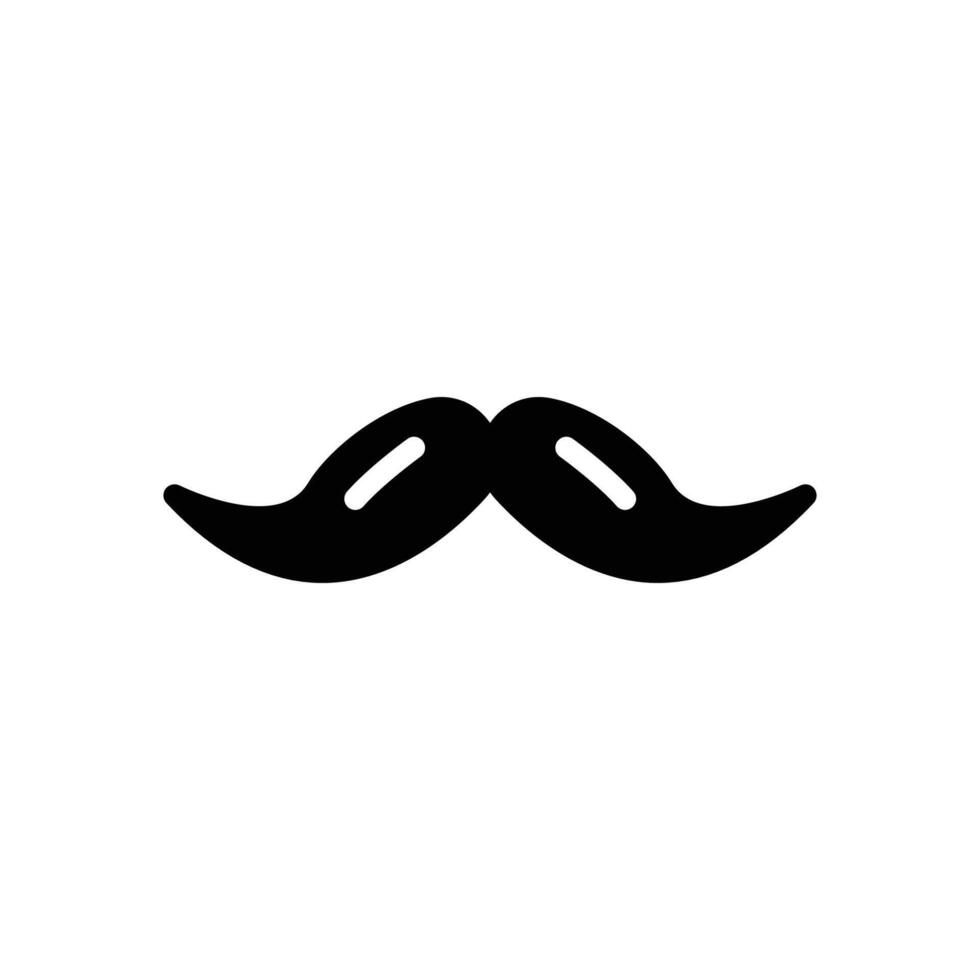moustache icon solid style vector