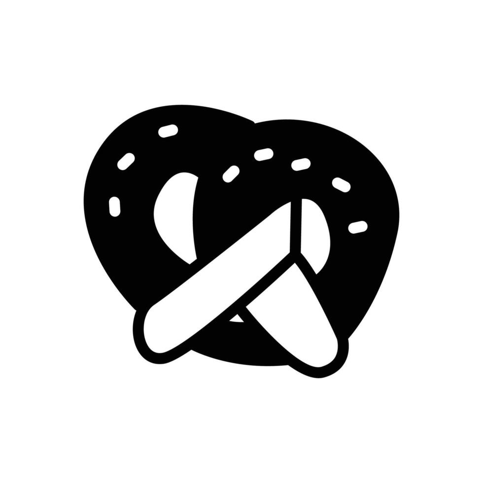pretzel icon solid style vector