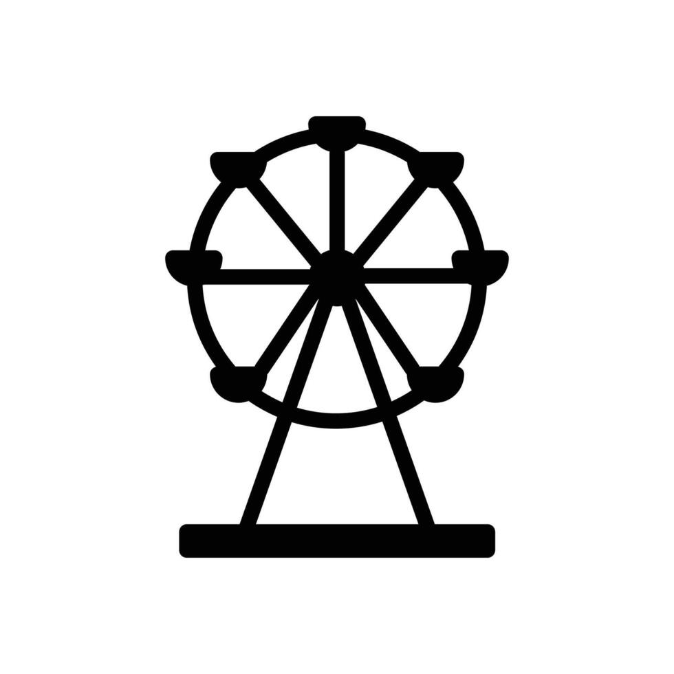 Ferris Wheel icon solid style vector