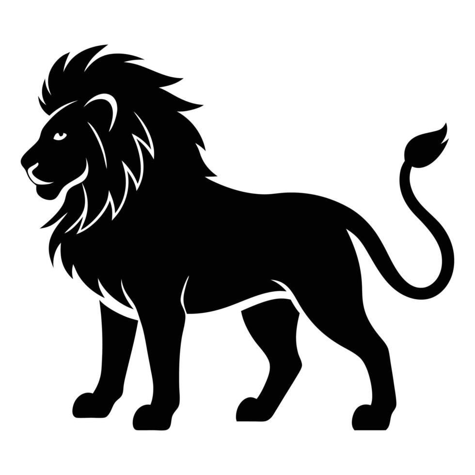 Bold Lion Silhouette - Majestic Lion Illustration for Logos and Branding vector
