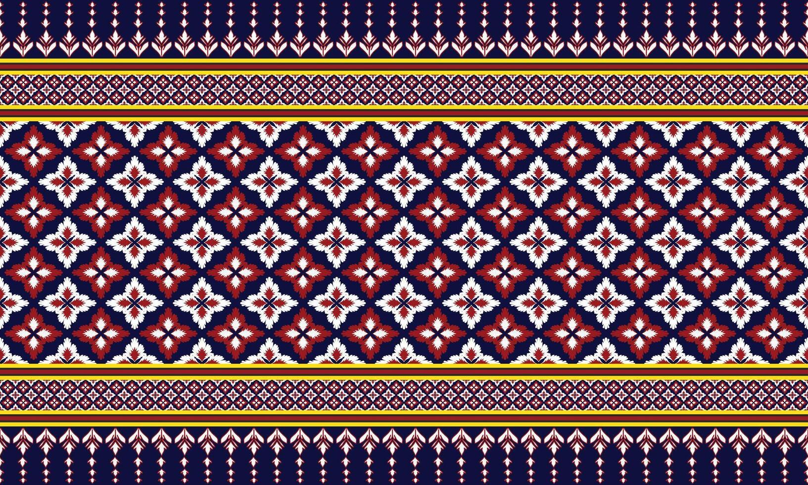 abstract red,blue,yellow colour ethnic art.seamless pattern in tribal,folk embroidery,and Thai style. Aztec geometric art ornament print.Design for carpet,cover.wallpaper,wrapping,fabric,clothing. vector