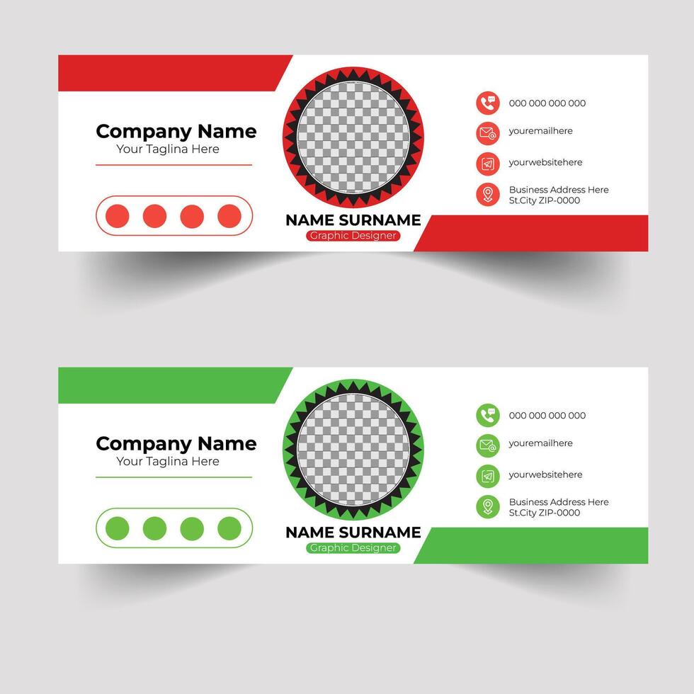 Elegant Corporate Minimal email signature Flat Mail template or email footer and personal Business Mobile Corporate EMAIL signature design branding vector