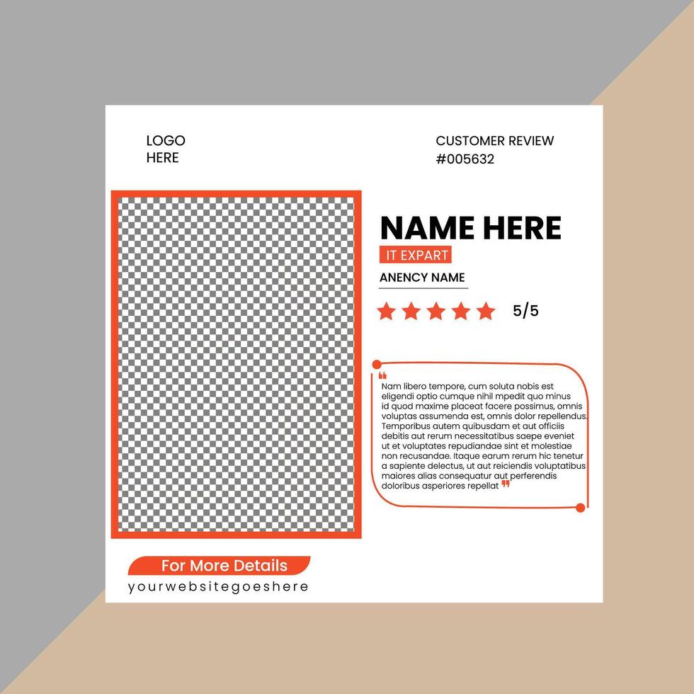 Our Client feedback customer testimonial social media post design template. testimonial or Customer feedback social media banner template. Customer review banner set. Testimonial banner design. vector