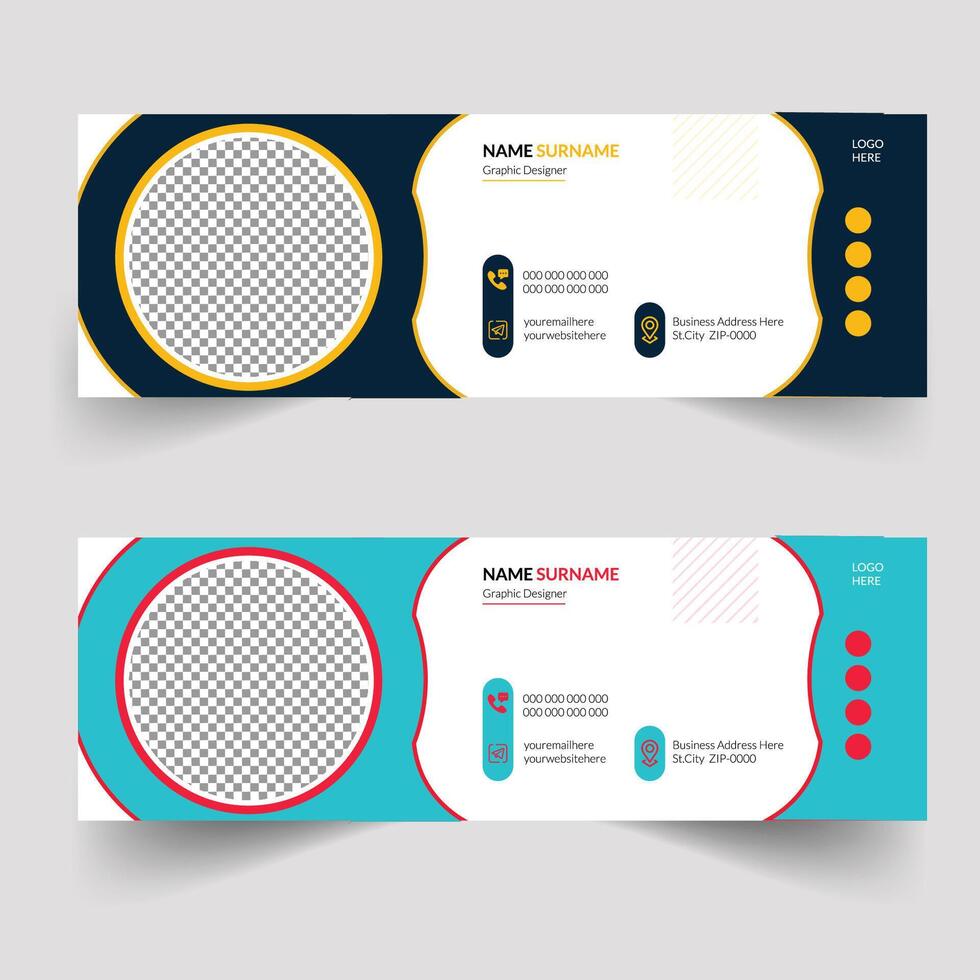 Elegant Corporate Minimal email signature Flat Mail template or email footer and personal Business Mobile Corporate EMAIL signature design concept vector