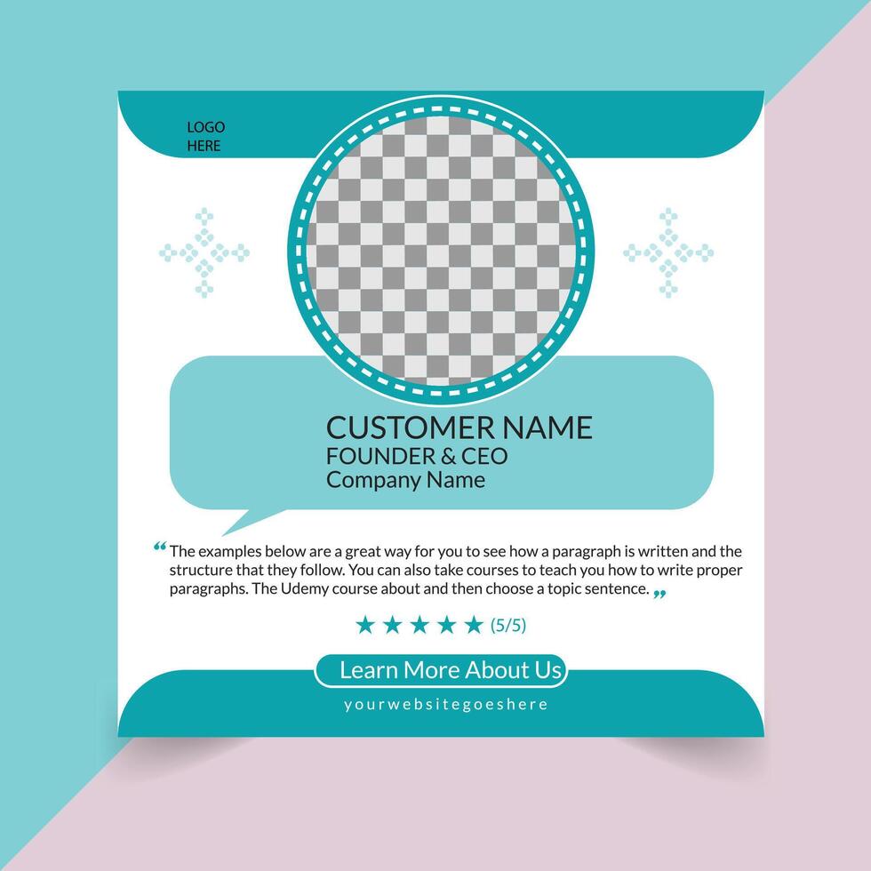 Client feedback and customer testimonial social media post design template. Client testimonial or Customer feedback social media template. Customer review banner set. Testimonial banner design. vector