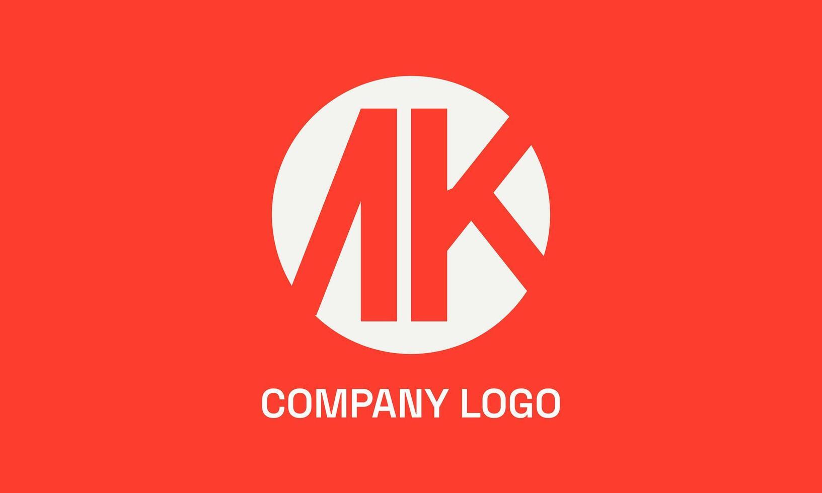 AK Logo on red background for your Business vector