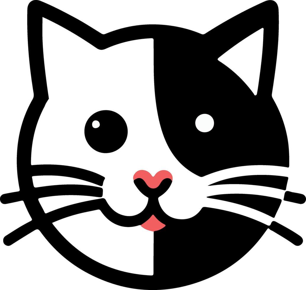 Cat Face Design on White Background Ideal for Animal Lovers vector