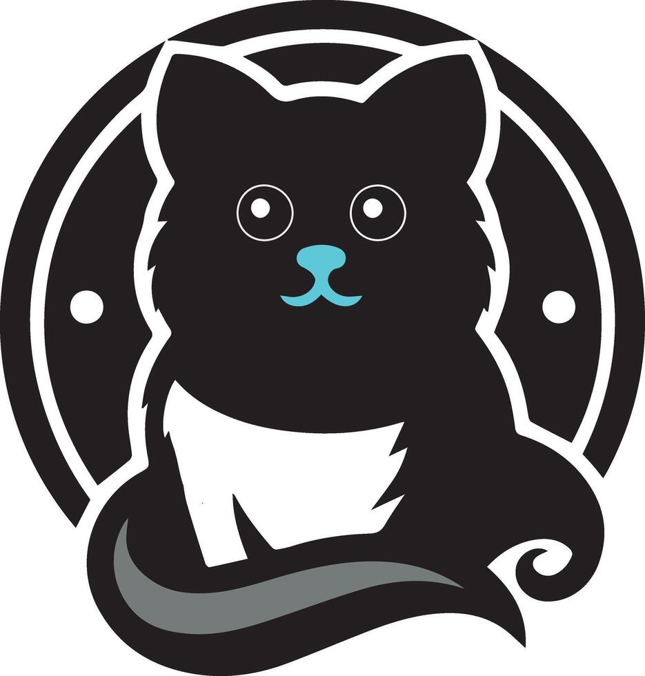 Cute Cat Face Design on White Background Pets Animal Illustration vector