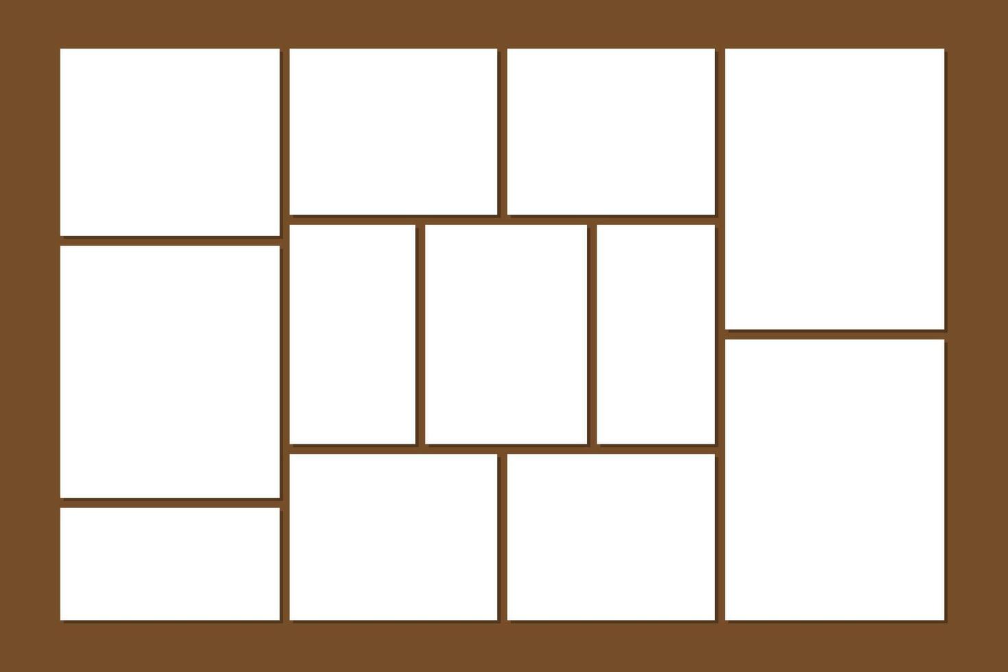 photo frame collage template grid effect vector