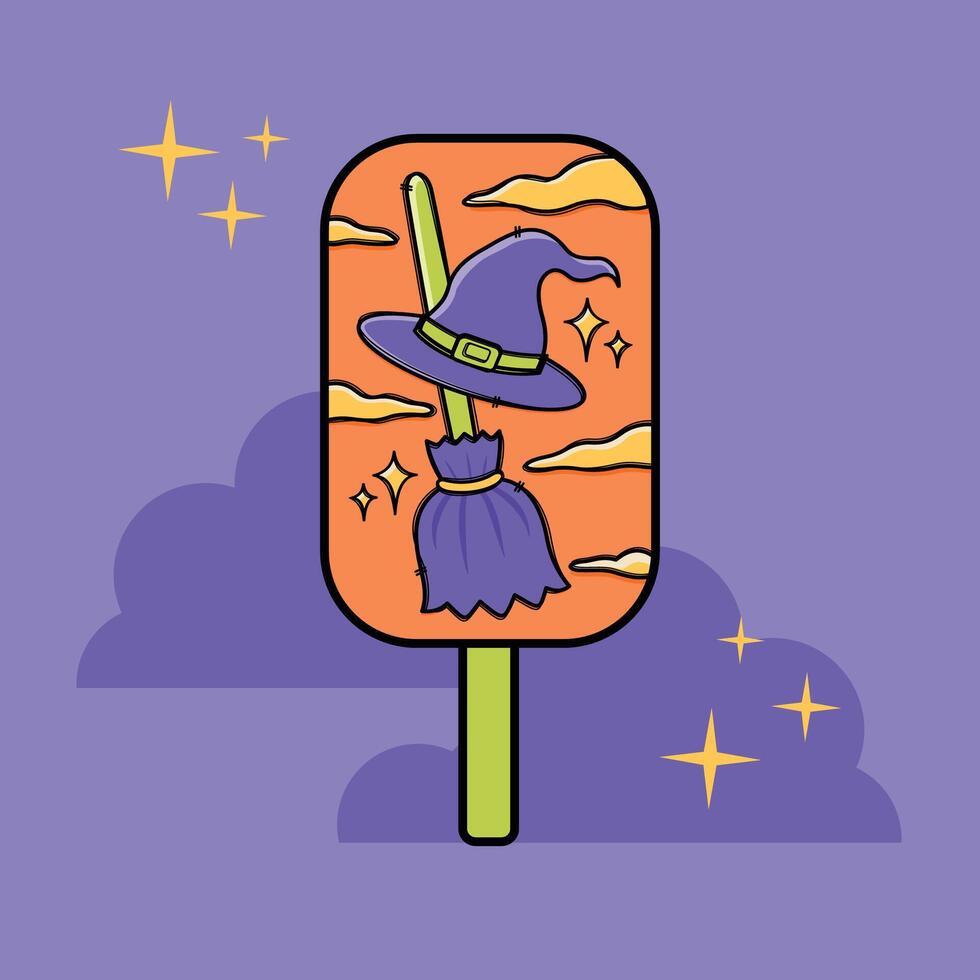 Colorful Halloween Candy with Flat Design vector