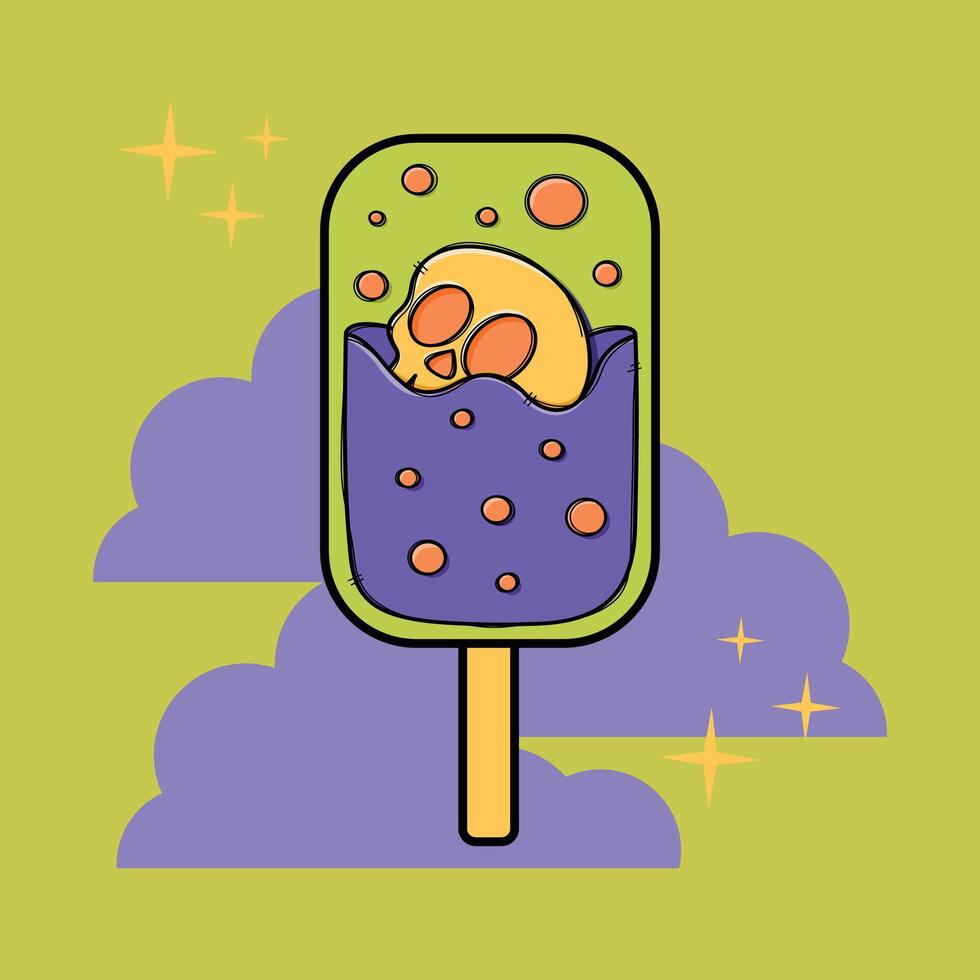 Colorful Halloween Skull Candy with Flat Design vector