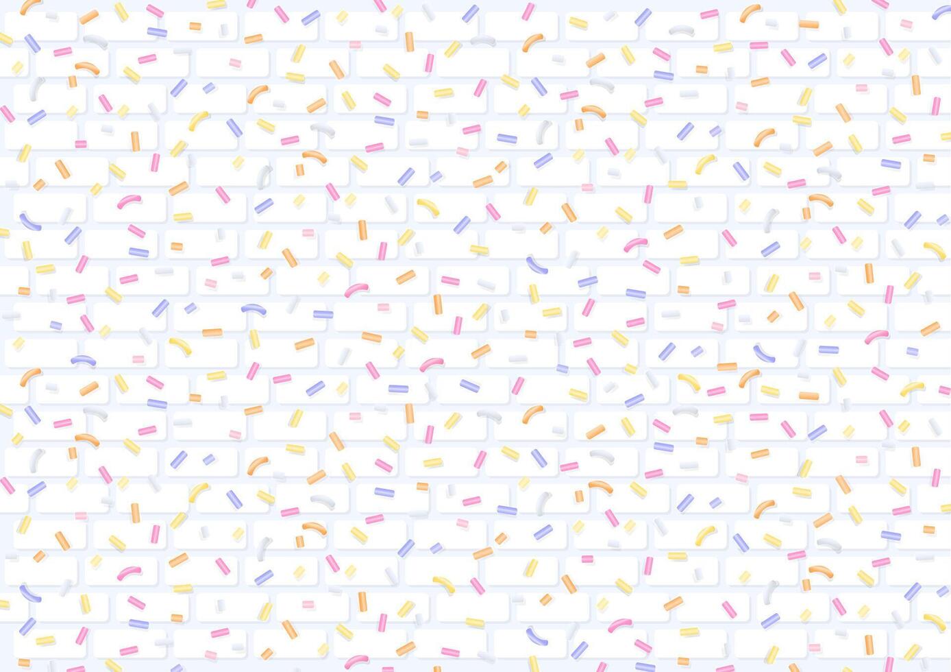 Sugar sprinkles on brick wall background vector