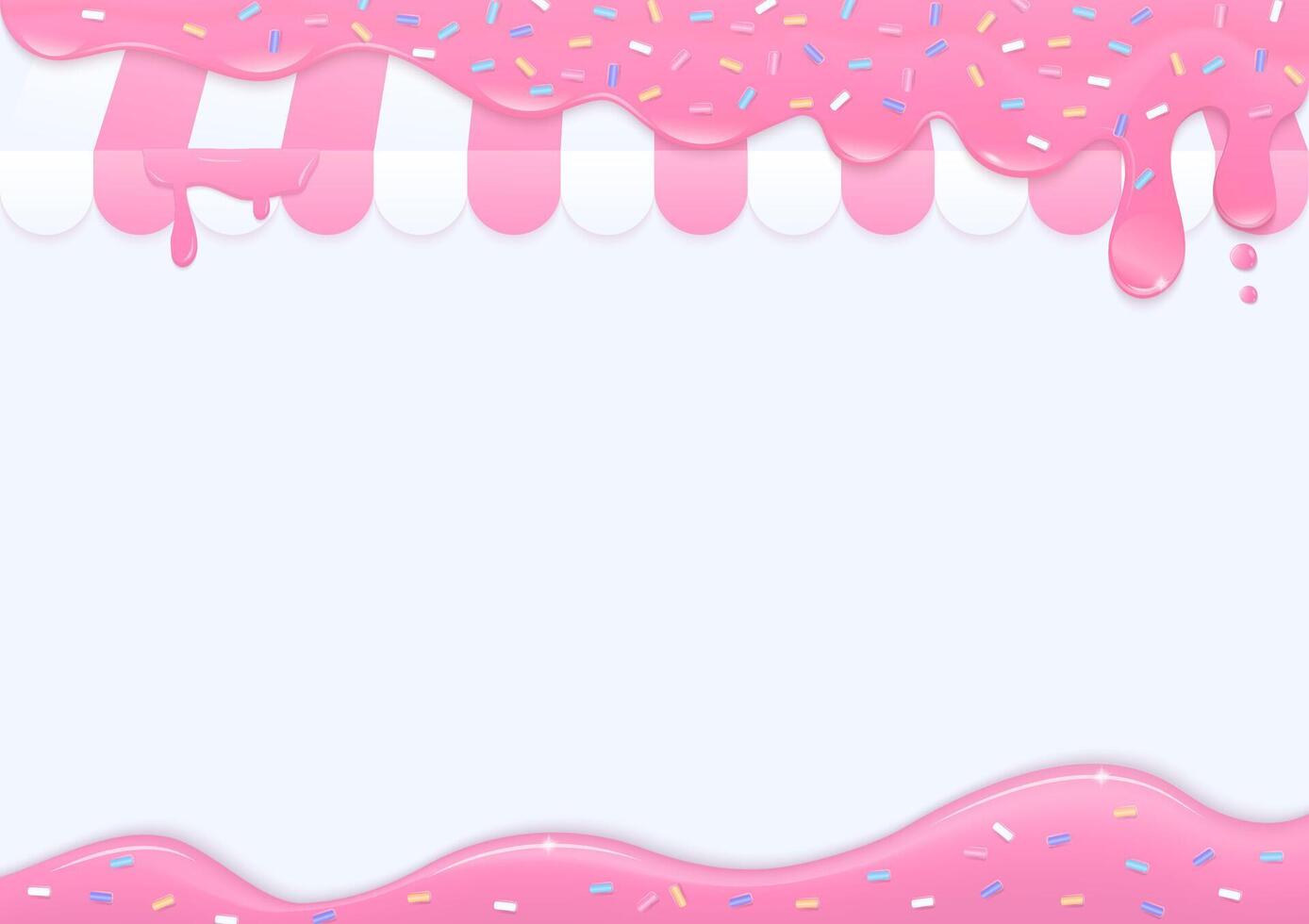 Bakery shop topping with pink liquid background vector
