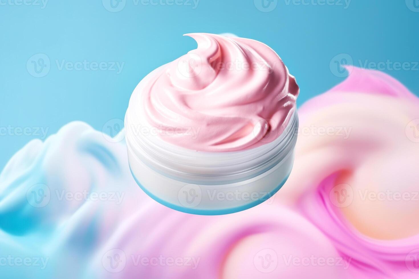 Dive into skincare luxury with this image, featuring a lush cream pot photo